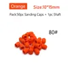 50 Pstk/set Oranje Nagel Schuren Caps Met Rubber Nail Boor Elektrische Nail Clean Burr Rotary Gel Polish Burr Accessoires gereedschap