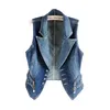 Jaquetas femininas jeans gilet casual feminino tops mulheres denim colete jaqueta primavera outono roupas sem mangas coletes curtos single-breasted