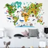 World Travel Map Block Wall Stickers avtagbart dekal för Display Window Nursery Study Room Decor Art Selfadhesive Affischer Mural 240112