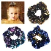 Women Girls reversible Shiny Sequin Scrunchies Glitter Hair Ties Ponytail Holders Rope Dance scrunchy Elastic Hair Bands Accessories ZZ