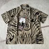 Mäns casual skjortor män klänning skjortor blå tiger tryck wao maria skjorta män kvinnor hawaiian skjortor topp tee kort sleeveyolq