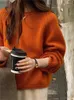 Frauen Pullover Kleidung 2024 In Koreanische Mode Herbst Winter Lose Lange Ärmeln Top Pullover Einfarbig Strickwaren Oansatz