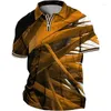 Herrpolos plus storlek Polo Shirt Big and Tall Geometic Turndown Short Sleeve Summer Fashion Streetwear Designer Outdoor Street Tops