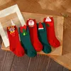 3 Pairs/lot Christmas Cartoon Baby Stockings Cute Cotton Soft Solid Color Children's Mid-tube Knee Socks born Leg Warmers 240111