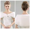 2017 Nouveau Style Veste En Fausse Fourrure Wrap Haussement D'épaules Boléro Manteau Wrap Arc Châle Cape De Mariée Mariage Châle Demoiselle D'honneur Wrap Accessoires De Mariage4509924