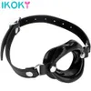 IKOKY Sex Toys for Couples SM Bondage Open Mouth Gag O Ring Oral Fixation Rubber Lips Adult Product Fetish Restraints Leather