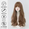 Long Curly Hair Women Wig with Bangs Daily Brown Black Pink Lolita Cosplay Braided Wigs Heat Resistant Fiber Party Fake Hair 240111