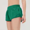 デザイナーLululemenly Womens Yoga Shorts Fit Zipper Pocket High Rise Quick Quick Dry Lulusly Lemon Lemon Train Short Loose Style Style Style Style Stymable Gym Quality Lululy