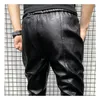 Arrivées hiver épais chaud en cuir pantalon hommes vêtements Simple grande poche coupe-vent pantalon décontracté noir grande taille 240111