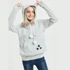 Fashion Cute Pet Holder Hoodies women sweatshirts Men Unisex Kangaroo Dog Cat Pouch Large Pocket Coat Winter Tops 240112