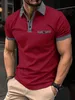 Summer Men's Casual kortärmad polo skjorta kontor modeprint krage t-shirt mäns andas polo skjorta herrkläder 240111