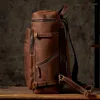 Рюкзак из простой натуральной воловьей кожи большой вместимости из натуральной для мужчин, винтажная модная мотоциклетная дорожная сумка