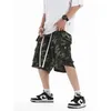 Shorts pour hommes Harajuku Camo Cargo Shorts hommes japonais Vintage lâche lti poète broderie Streetwear décontracté fendu Shorts Camouflage Pantsyolq