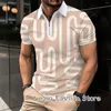 Polos pour hommes Summer Men Fashion Polo Shirt Personnalisé Rayé Imprimer Vêtements Mâle Casual Tops Tees Zipper Col T-shirt