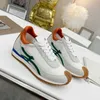 2024 Designer Heren Dames Casual Schoenen Flow Runner In Nylon Suede Luxe Klassieke Forrest Gump Schoenen Veterschoen Sneaker Zacht Bovenwerk Honingrubber Golfzool Maat 35-40