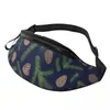 Midjespåsar Pine Cones Bag grenar Skriv ut polyesterbild Pack Male Fitness