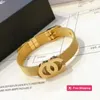 Bangle Luxe Merkontwerpers Letters Armbanden Bangle Bangles 18K Verguld Roestvrij Staal Kristal Letter Liefhebbers Cadeau Polsbandje Manchet Voor Beroemde Vrouwen Sieraden G