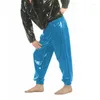 Мужские брюки, мужские свободные брюки из ПВХ с мокрым эффектом, вечерние Клубная одежда, повседневная мода, Клубные уличные мешковатые брюки в стиле хип-хоп