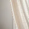 Curtain American Style Crochet Hollow Tassel Blackout Bedroom Kitchen Living Room Window Curtain for Home Decorate 240111