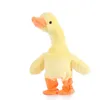 Robot Duck Toy Sound Control Electronic Plush Duck Interactive Animal USB Charge Sing English Song Walk Talk Stuffed Kids Pets 240111