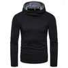 Erkek Hoodies 2024 İlkbahar ve Sonbahar Büyük Gündelik Düz Renk Pullover Slim Fit Sweater Erkekler