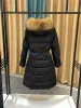 Designer winterjas voor dames pufferjas Zwart en wit casual eenvoudig alles-in-één taille witte eendendons lang vossenhaar helder gezicht donsjack winter 2024 nieuwe z6