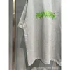 24SS Дизайнерская футболка Blenciaga Baleciaga Высокая версия b, подлинные граффити с коротким рукавом, Париж, регулярное плетение и крашение, футболка из чистой хлопчатобумажной ткани, большие модные отруби
