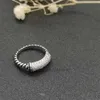 925 Bague de mariage de luxe Designer American Silver Marque de mode Bijoux Câble Cerceau Plein de diamants pour hommes et femmes Bagues cadeaux LK9K