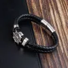 2020 New Hot Selling Personalized Ship Rudder Men's Fashion Woven Rope Leather Bracelet L20130