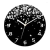 Wall Clocks Modern Grey Silver Faux Metallic Ice Sparkle Drip Clock For Living Room Glitter Drizzle Art Watch Home Decor 12 14inch