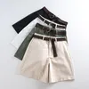 Frauen Shorts Viertel Hosen Frauen 2022 Sommer Lose Student Casual Plus Größe Fett MM Breite Bein Hohe Taille Gürtel Drop lieferung OTUwh