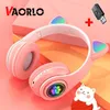 Headphone/Headset Nouveau B39 Bluetooth 5.0 casque sans fil oreilles de chat mignon HIFI stéréo écouteur pour les joueurs avec micro pour enfants femmes cadeaux TV PS4 PS5