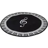 カーペット4xカーペットミュージックシンボルピアノキーブラックホワイトラウンドノンスリップホームベッドルームマットフロアの装飾