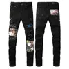 2024 высококачественные НОВЫЕ мужские дизайнерские джинсы Amirs, модные узкие прямые узкие рваные джинсы, эластичные повседневные брюки