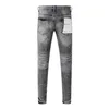 Purple Brand-Jeans, amerikanische High-Street-Jeans in Distressed-Optik, zweifarbige Waschung 9031