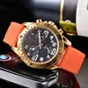 Luxury Men's Watch Rubber Strap Vk Movement Sapphire Glass Multicolor