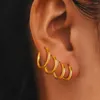 Dangle Earrings Stainless Steel 4Pairs/8Pcs Scriptures Simpler Smooth Circle Suits Small Hoop For Women Jewelry Fashion Gifts