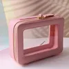 Storage Boxes Transparent Cosmetic Box Zipper Leather Tourism Cosmetics Toilet Bag Waterproof