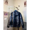 Designer Blenciaga baleciaga 23SS High Version B Family Autumn New Style unisex Par Motorcykel Bright Black Leather Jacket broderad jacka 24SS