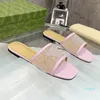 2024 Zwart Kristal Mesh Kitten Hakken Sliders Slipper House Fashion Flat Mule Lady Casual Summer Beach