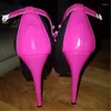 Sandálias Minan Ser Novel Moda Sapatos Femininos Camurça Preta Rosa PU Fivela Cerca de 2,5 Cm À Prova D 'Água 12,5 Bombas Peep Toe.