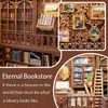 Cutebee DIY Book Nook Shelf Streft Zestaw Eternal Bookstore Dollhouse z lekkim miniaturowym domem drewniane zabawki dla dorosłych prezentów 240111