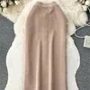 SINGREINY Autumn Knitted Skirt High Quality Bodycon Elastic Waist Wave Design Fashion Candy Colors Thicken Sweater Skirt 240111