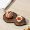 TEA TRAYS Tunga bambu bordsbricka matta tefat zen potten hushåll liten set som serverar kaffe