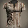Magliette da uomo T-shirt casual stampata in 3D con stampa di lettere vintage T-shirt alla moda oversize a maniche corte da strada