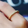 Cluster Rings UNICE Simple Real 18K Solid Yellow Gold Jewelry AU750 Natrual Diamonds Twisted Rope For Women Fashion Lady Party Gift