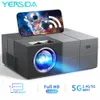 YERSIDA Proiettore 1W 1080 Supporto 4K Bluetooth WIFI Sincronizzazione Schermo del telefono Full HD Proiettori per film all'aperto Nero Home Theater 240112