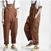 Jeans pour hommes pantalons à bretelles hommes Streetwear Hip Hop salopette pantalon à bretelles Safari Cargo pantalon de travail pantalon Cargo pantalon de travail ample pantalons décontractés MenL240111