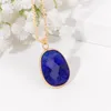 Ensemble de collier et boucles d'oreilles en pierre Lapis Lazuli pour femmes et hommes, pendentif de pierres précieuses bleues naturelles, chaîne Simple, ras du cou, bijoux pour filles