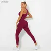 Yoga Outfit Mulheres Tracksuits 2 PCS Yoga Set Seamless Mulheres Treino Push Up Workout Set Sportswear Roupas de Ginástica Sutiã de Fitness Cintura Alta Leggings Sports Terno YQ240115